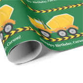  Jongens Verjaardag Groene Gele Truck Cadeaupapier (Rol Hoek)