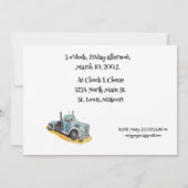 Jongens Verjaardag Party Blue Semi Truck Save The Date (Achterkant)