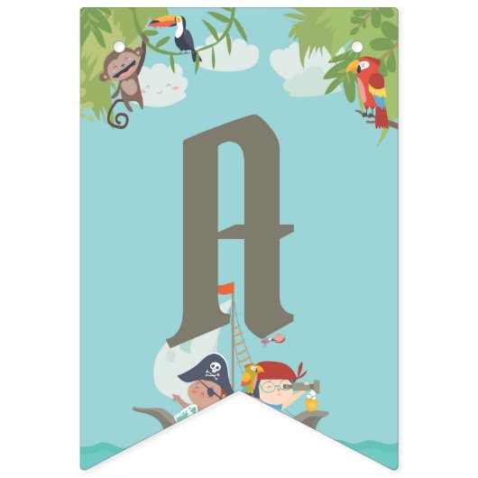 Jongens verjaardag - Pirate Party - Let's Party Vlaggetjes (Tweede vlag)