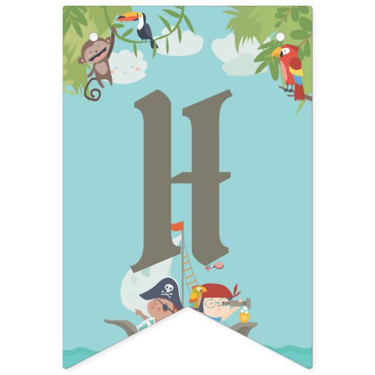 Jongens verjaardag - Pirate Party - Let's Party Vlaggetjes (Derde vlag)