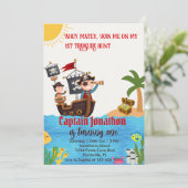 Jongens Verjaardag  Piratenfeest Kaart (Staand voorkant)