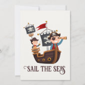 Jongens Verjaardag  Piratenfeest Kaart (Achterkant)