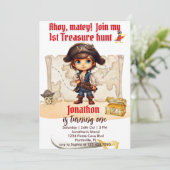 Jongens Verjaardag  Piratenfeest Kaart (Staand voorkant)