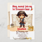 Jongens Verjaardag  Piratenfeest Kaart (Voorkant / Achterkant)