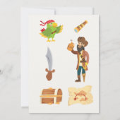 Jongens Verjaardag  Piratenfeest Kaart (Achterkant)