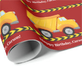  Jongens Verjaardag Red Dump Truck Cadeaupapier (Rol Hoek)