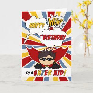 Jongens Verjaardag Super Kids Roze Stripboek Kaart