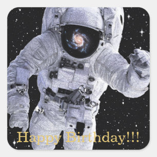 Jongens verjaardag vierkante sticker