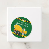 Jongens Verjaardagsfeest Custom Green Truck Kinder Bedankjes Labels (In situ)