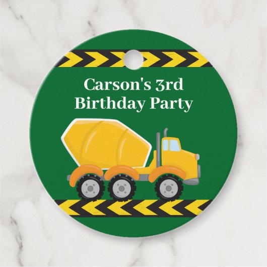 Jongens Verjaardagsfeest Custom Green Truck Kinder Bedankjes Labels (Voorkant)