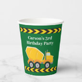 Jongens Verjaardagsfeest Custom Green Truck Kinder Papieren Bekers (Voorkant)