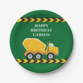Jongens Verjaardagsfeest Custom Green Truck Kinder Papieren Bordje (Voorkant)