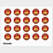 Jongens Verjaardagsfeest Custom Red Dump Truck Kin Ronde Sticker (Vel)