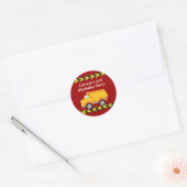 Jongens Verjaardagsfeest Custom Red Dump Truck Kin Ronde Sticker (Envelop)