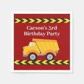 Jongens Verjaardagsfeest Custom Red Dump Truck Kin Servet (Voorkant)
