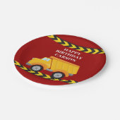 Jongens Verjaardagsfeest Custom Red Dump Truck Papieren Bordje (Gekanteld)