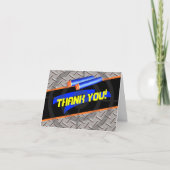 Jongens Verjaardagsfeest Dart Wars Laser Label Dan Bedankkaart (Voorkant)