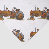 Jongens verjaardagsfeest met antieke tractor ontwe tissuepapier (Detail)