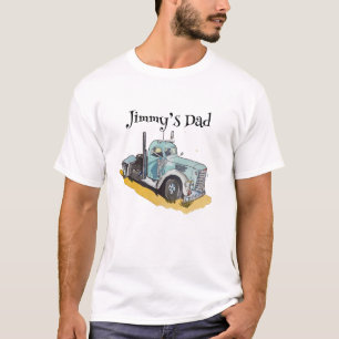 Jongens verjaardagsfeestje blauwe semi-vrachtwagen t-shirt