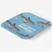 Jongens Verjaardagsfeestje Custom Sharks Papieren Bordje (Gebogen)