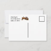 Jongens verjaardagsfeestje met antieke tractorthem bedankkaart (Achterkant)