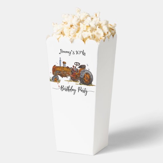 Jongens verjaardagsfeestje met tractor ontwerp pop bedankdoosjes (Popped)