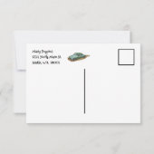 Jongens verjaardagsfeestje met tweetonige sedan bedankkaart (Achterkant)