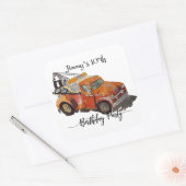 Jongens verjaardagsfeestje met wrak vierkante sticker (Envelop)