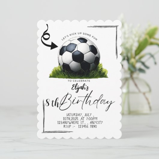 Jongens verjaardagsfeestje uitnodiging (Staand voorkant)