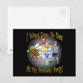 Jongens Verjaardagsfeestuitnodiging ~ bij ~ ballon Uitnodiging Briefkaart (Voorkant / Achterkant)