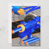 Jongens Verjaardagsfeestuitnodiging Dart Wars Kaart (Achterkant)