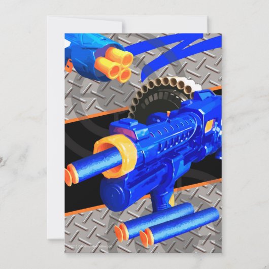 Jongens Verjaardagsfeestuitnodiging Dart Wars Kaart (Achterkant)