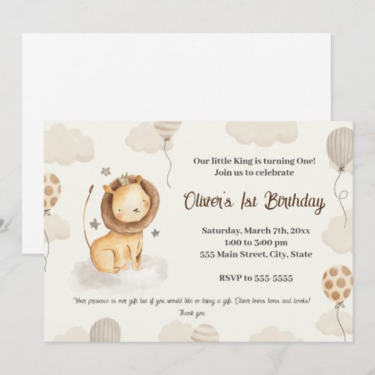 Jongens verjaardagsuitnodiging schattige waterverf kaart (Voorkant / Achterkant)