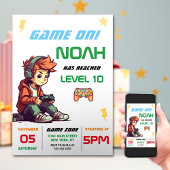 Jongens Videospel Verjaardagsfeestje Kaart