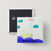 jongens vierkante button 5,1 cm (Voorkant /achterkant)