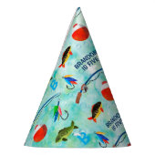 Jongens vijfde verjaardag van de visserij op de vi feesthoedjes (Links)