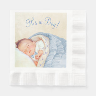 Jongens Vintage Baby Shower Servetten