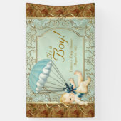 Jongens Vintage Baby Shower Spandoek (Verticaal)
