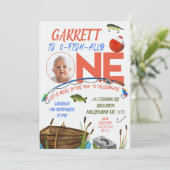 Jongens Vissen Pret In Visserij Eén 1e Verjaardag Kaart (Staand voorkant)