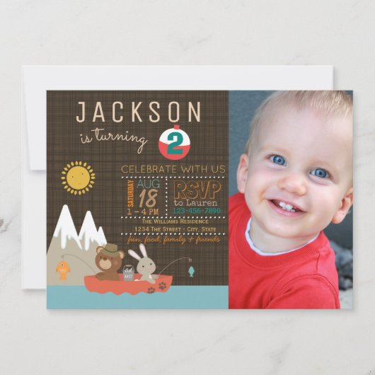 Jongens Visten verjaardagsfeestjes Kaart (Voorkant)