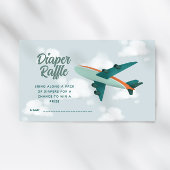 Jongens Vliegtuig Reizen Baby shower Luier Raffle Informatiekaartje