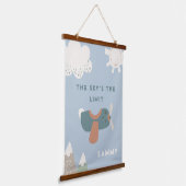 Jongens Vliegtuig Sky's de limiet gepersonaliseerd Hangend Wandkleed (Gebogen)