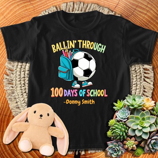 Jongens Voetbal Ballin 'Door 100 Dagen van School T-shirt