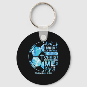 Jongens Voetbal Christelijk Shirt Ik Kan Alle Ding Sleutelhanger