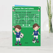 Jongens Voetbal Geheim Bericht Gelukkige Verjaarda Kaart (Achterkant)