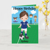 Jongens Voetbal Geheim Bericht Gelukkige Verjaarda Kaart (Gele Bloem)