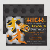 Jongen's Voetbal-uitnodiging - Laten we het aanpri Kaart (Voorkant / Achterkant)