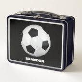 Jongens Voetbal Zwart Stijlvolle Custom Name Kinde (Voorkant)