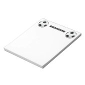 Jongens Voetbal Zwart Stijlvolle Custom Name Kinde Notitieblok (Linkerzijde)