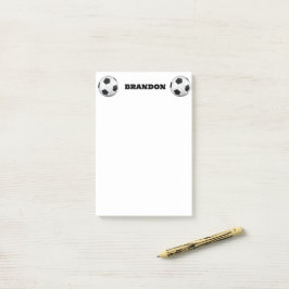 Jongens Voetbal Zwart Stijlvolle Custom Name Kinde Post-it® Notes
